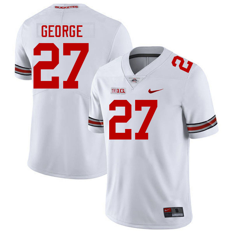 #27 Eddie George Ohio State Buckeyes Jerseys Football Stitched-White
